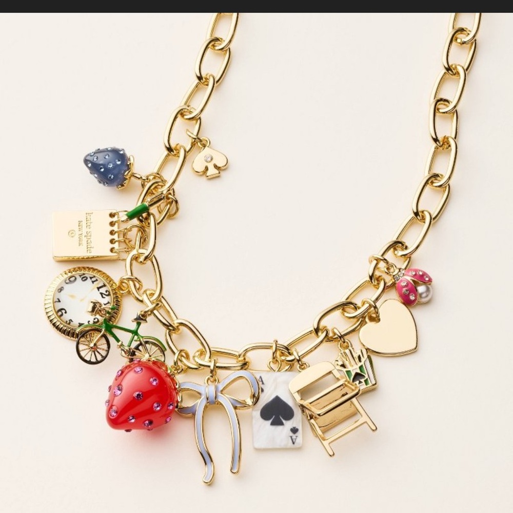 SOLD - NWT Chunky Charm Statement Necklace - kate spade new york x Target Gold - Picture 2 of 5